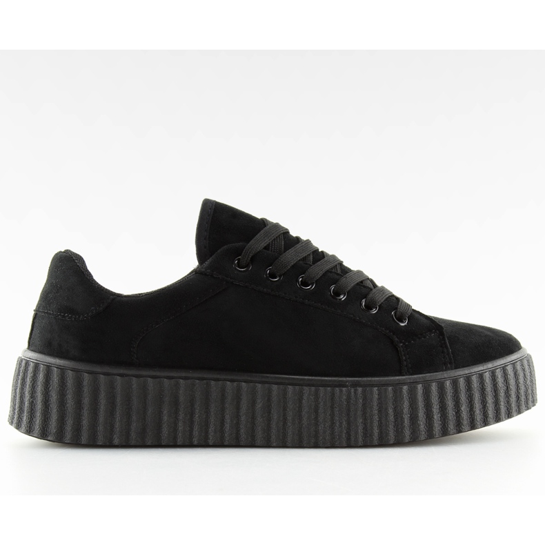 Black AX03 Schwarze Sneakers auf einer hohen Sohle