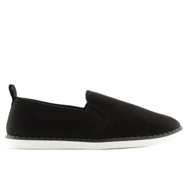 Schwarz LA08P Schwarze Slip-On-Sneakers