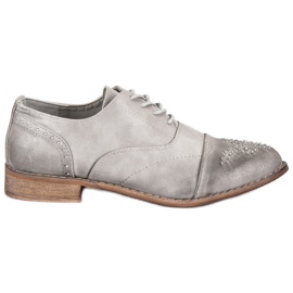 Super Me Modische Schnürschuhe grau