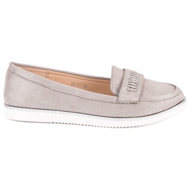 Super Me Graue Wildleder-Loafer