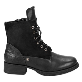 Schwarze Bikerstiefel