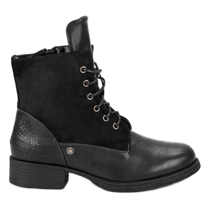 Schwarze Bikerstiefel