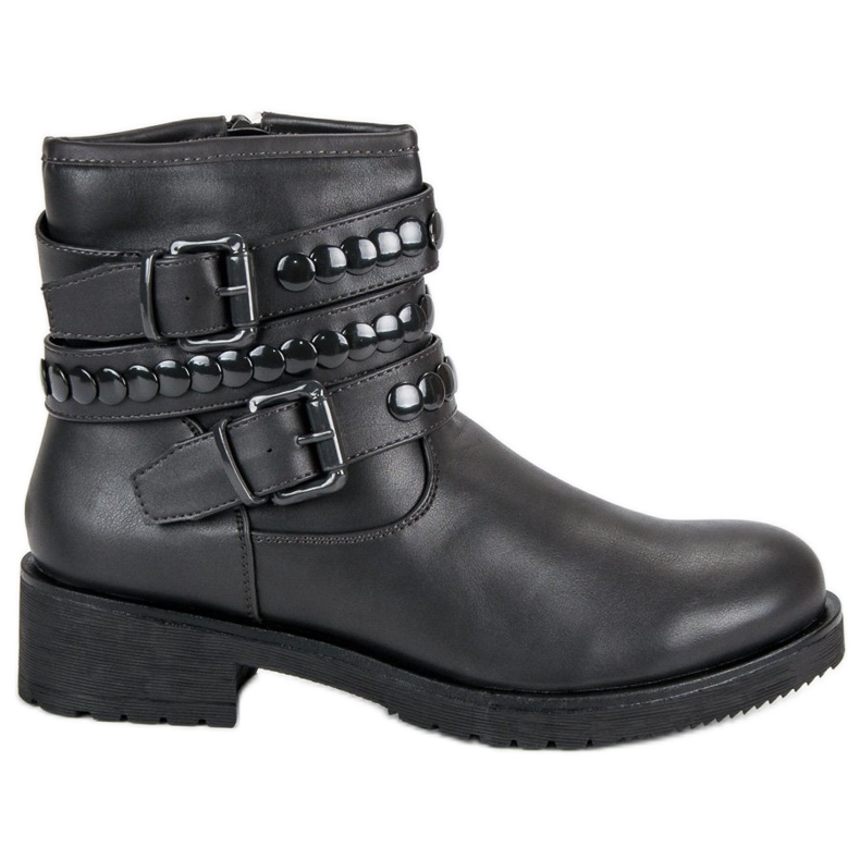 Stylische Arbeiterstiefel grau