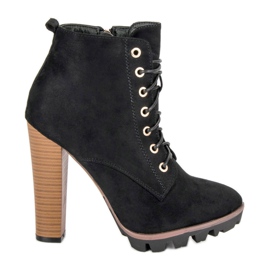 Schwarze Stiefeletten mit Schnürung