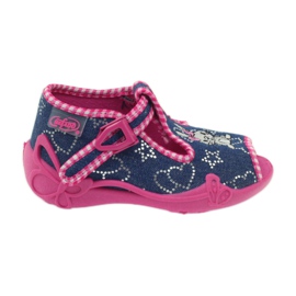 Befado Kinderschuhe Hausschuhe 213p106 rosa navy blau