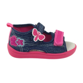 American Club Amerikanische Kinderschuhe Sandalen Schmetterlinge Lederinnensohle rosa marineblau