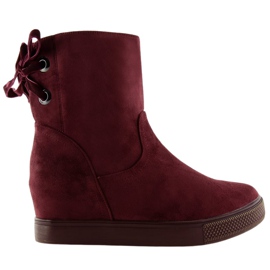Stiefel mit verstecktem Keilabsatz HQ886 Claret Red rot