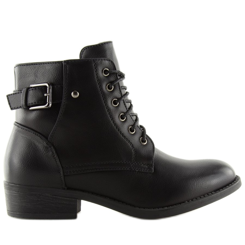 Schwarze Schnürstiefel 7B500 Schwarz