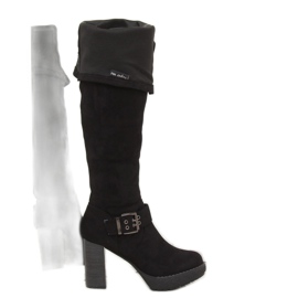 Schwarz 862-GG Schwarze Plateaustiefel