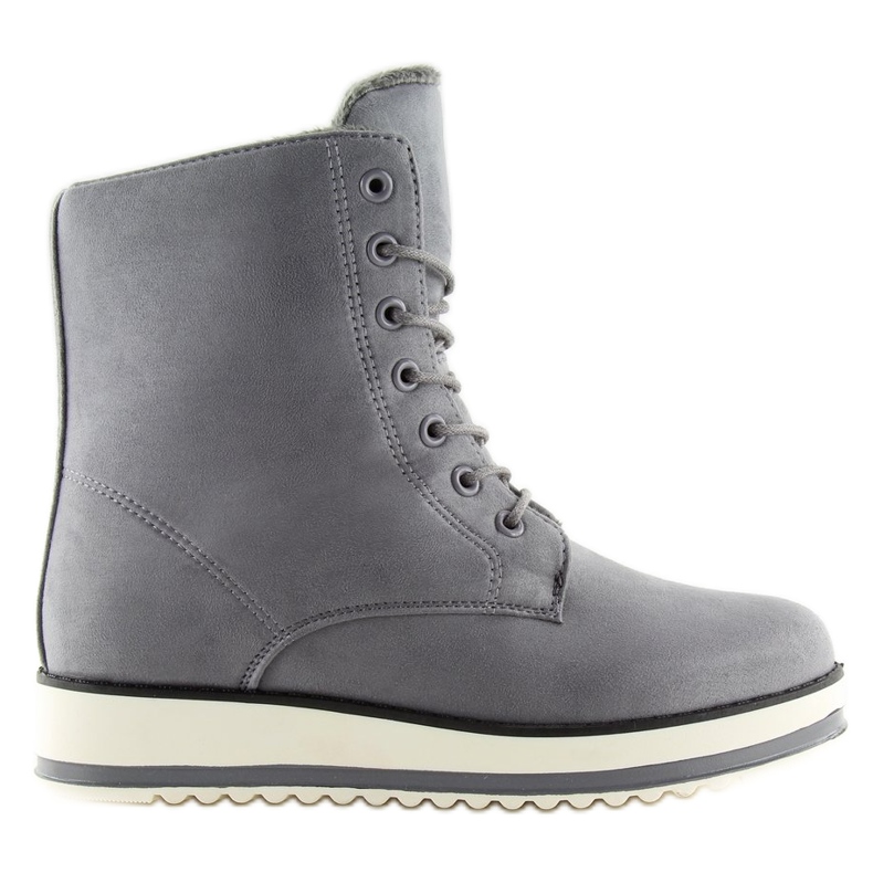 Grau Schnürstiefel 6207 Grau