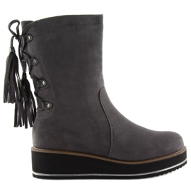 Grau Graue Stiefel für Damen TH17-7 Grau