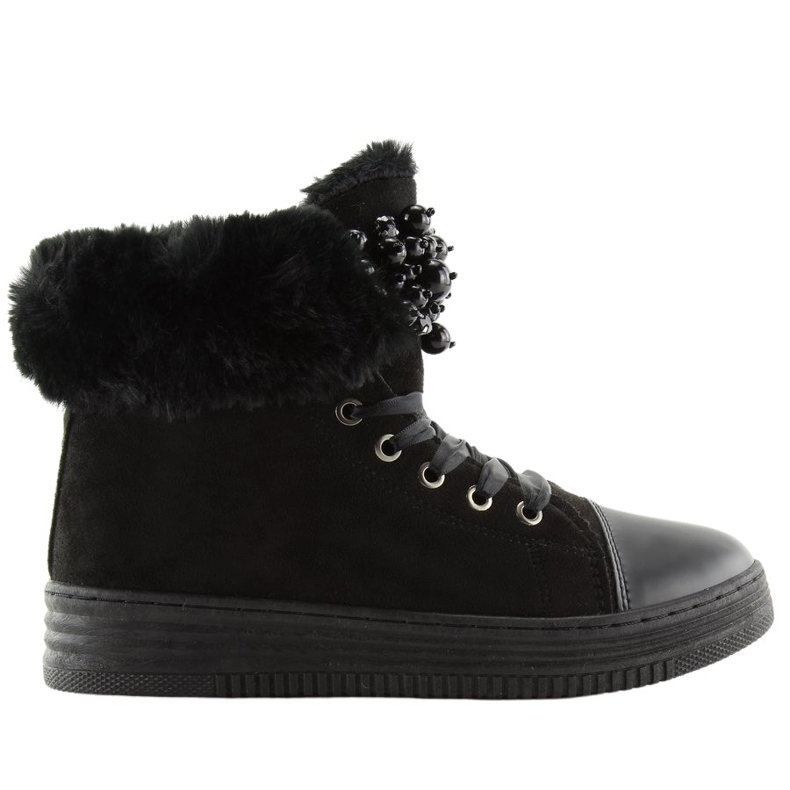 Schwarze, dick isolierte Sneaker KK-97 Black