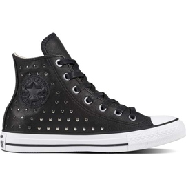 Converse Chuck Taylor All Star Leder Schwarz Schwarz Silber