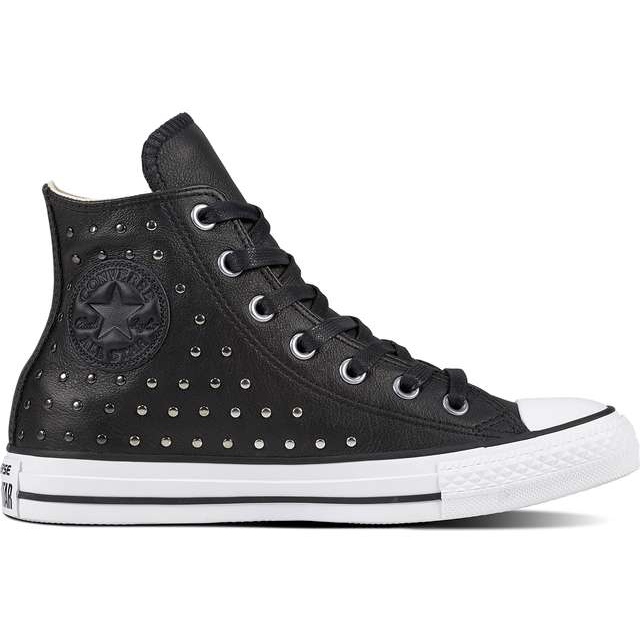 Converse Chuck Taylor All Star Leder Schwarz Schwarz Silber