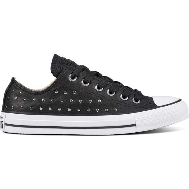 Converse Chuck Taylor All Star Leder Schwarz Schwarz Silber
