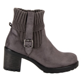 Seastar Stiefel mit hohen Absätzen aus Wildleder grau