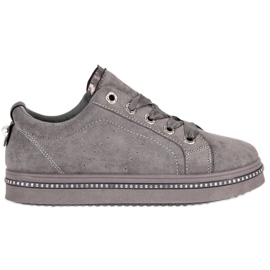 Mode Wildleder Sneakers grau