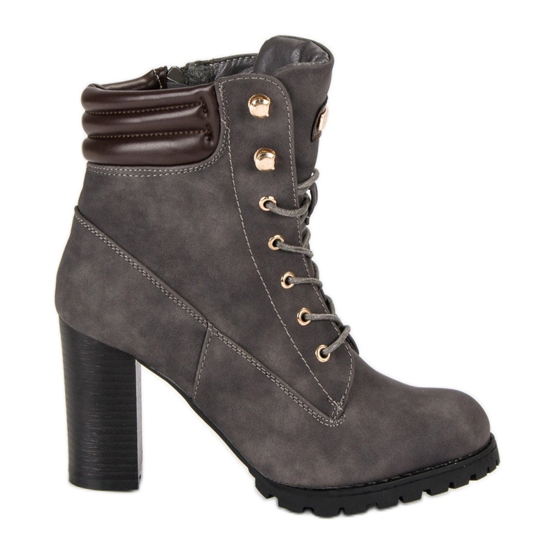 Kayla Gebundene Stiefeletten mit hohem Absatz grau