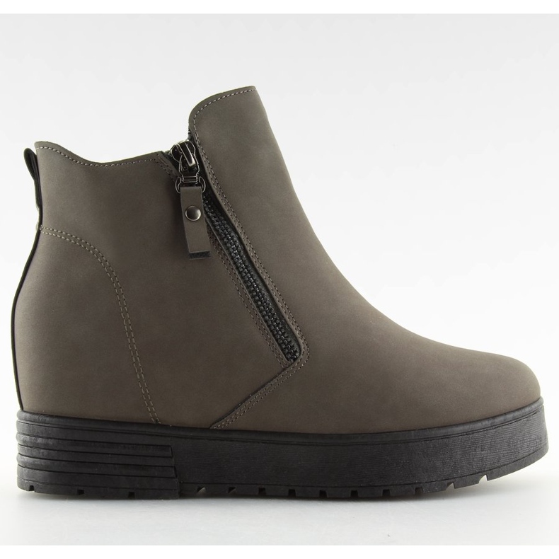 Stiefel am versteckten Keil SJ657 Dunkelgrau