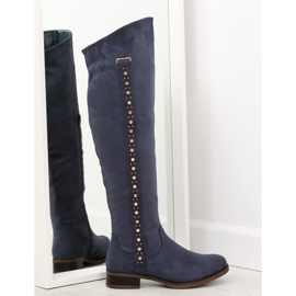 Overknee-Stiefel, marineblau 990-PG blau navy blau