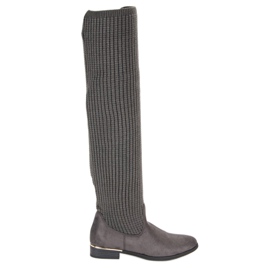 Super Me Taillierte Damenstiefel grau