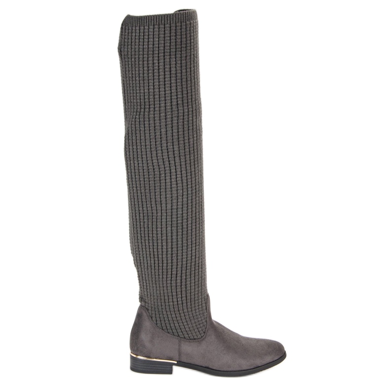 Super Me Taillierte Damenstiefel grau