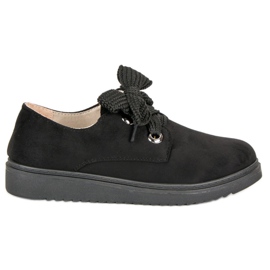 Schnürsneaker aus Wildleder schwarz