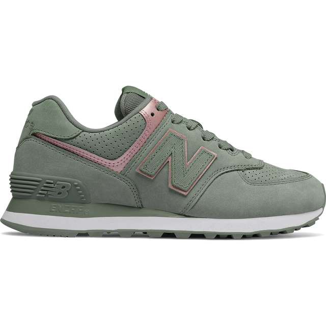 New Balance Wl574nbl-Samen mit Champagner-Metallic grün