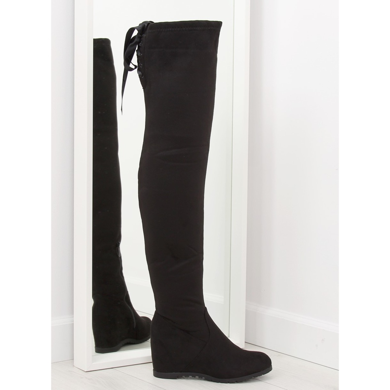 Schwarze Keilstiefel 168-139 schwarz