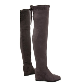 Grau Überstiefel Keilabsatz 168-139 Grau