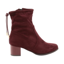 M.Daszyński Wildleder Stiefel mit hohen Absätzen Daszyński SA58 rot mehrfarbig