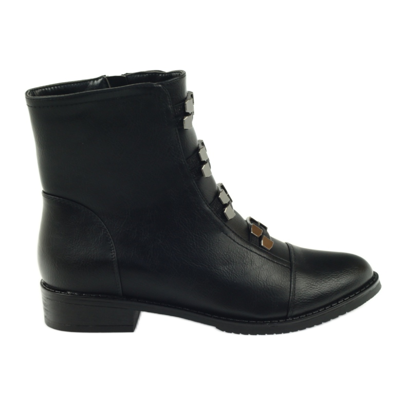 M.Daszyński Schwarze Booties Jodhpur-Stiefel SA62