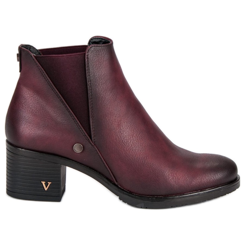 Stiefel Chelsea Boots mit Absatz VINCEZA rot