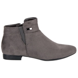 Vinceza Graue flache Stiefeletten