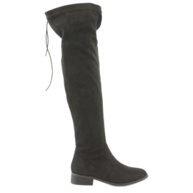 M.Daszyński Schwarze Overknee-Stiefel Daszyński 1602