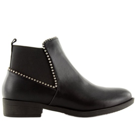 Schwarze Chelsea-Boots für Damen Q-28 Schwarz