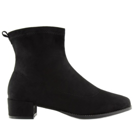 Schwarze Stiefel mit niedrigem Absatz F184 Schwarz