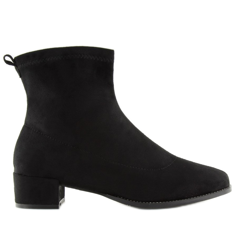 Schwarze Stiefel mit niedrigem Absatz F184 Schwarz