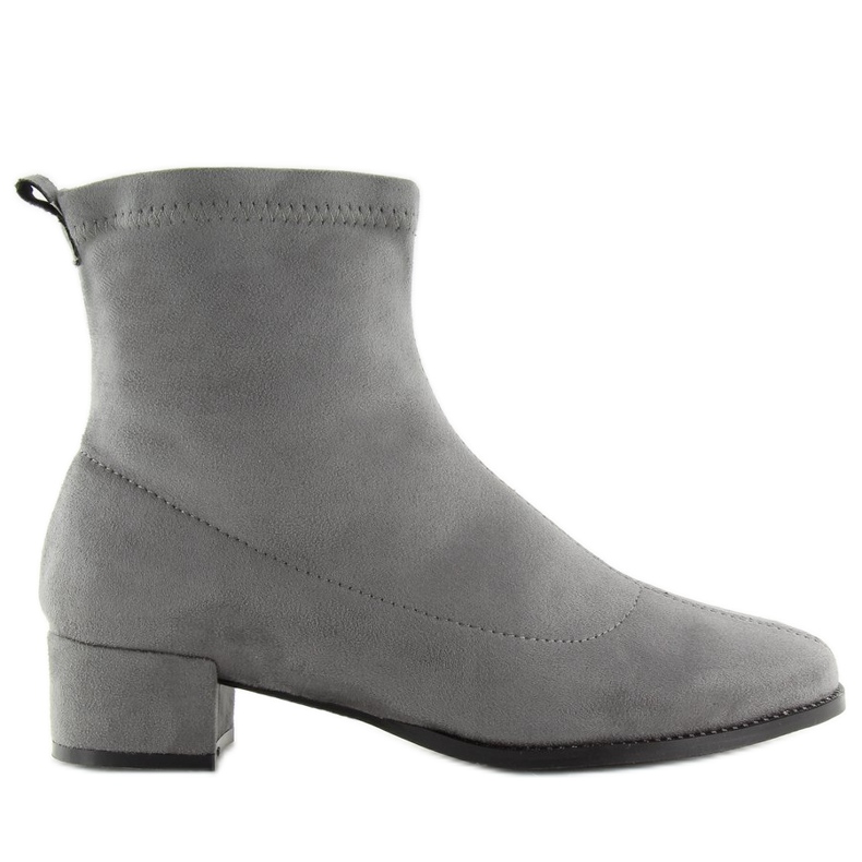 Grau Stiefel mit niedrigem Absatz F184 Grau
