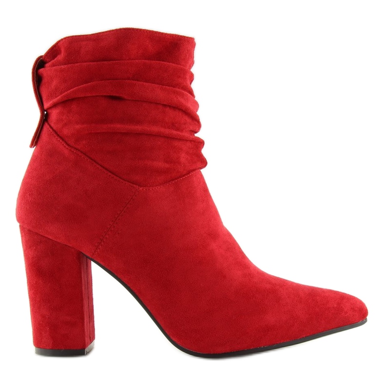 Rot Stiefel mit weitem Absatz NC781 Rot