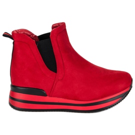 Bestelle Jodhpurstiefel auf der Plattform rot