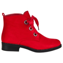 Seastar Ankle Boots aus Wildleder mit Schnürung rot