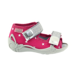 Befado Kinderschuhe Sandalen Hausschuhe 242p085 grau rosa