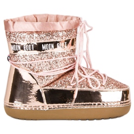 Modische rosa Schneestiefel