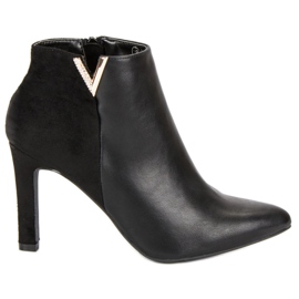 Schwarze Stiefeletten aus Vinceza mit hohem Absatz