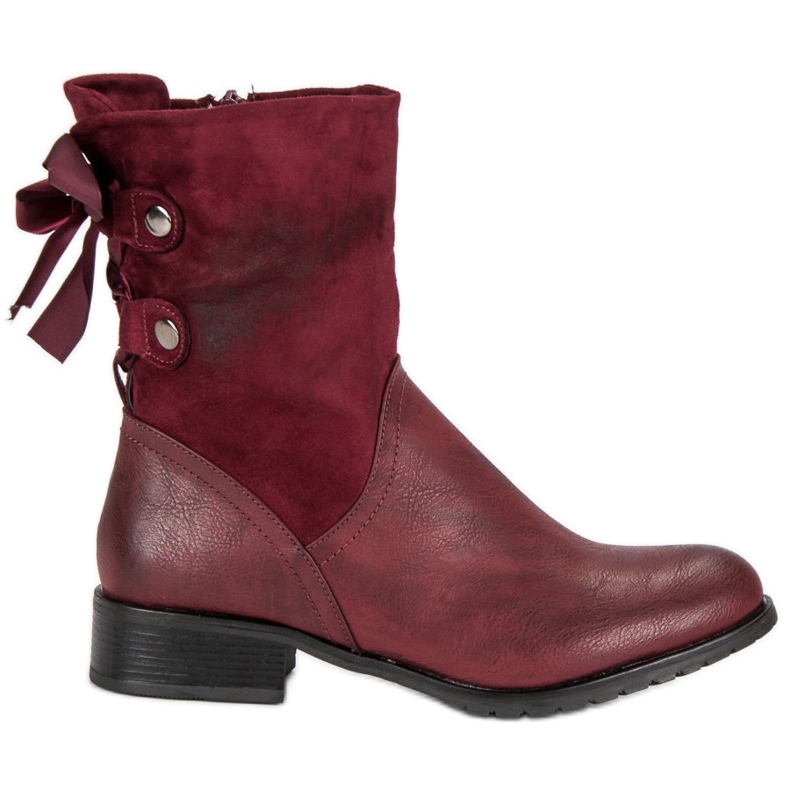 Forever Folie Modische burgunderrote Stiefel