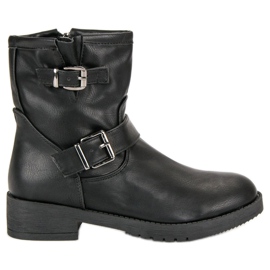 Encor Schwarze Bikerstiefel