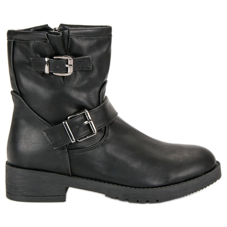 Encor Schwarze Bikerstiefel