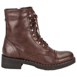 Anesia Paris Braune gebundene Stiefel