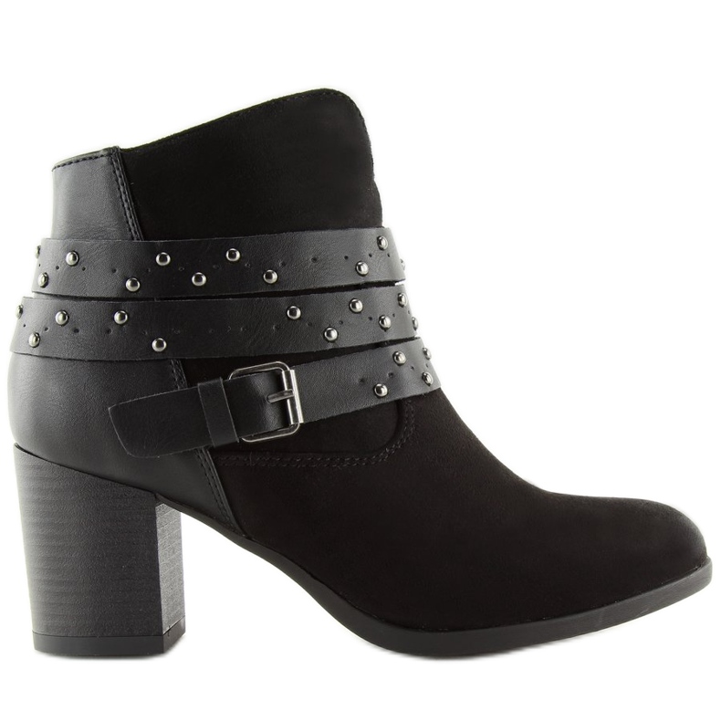 Stiefel mit stabilem Absatz schwarz G-36 Black